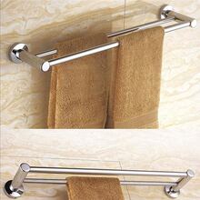 Wall Mounted Thick Stainless Steel Bathroom Towel Rack 1 or 2 Rail Holder 40cm/50cm/60cm - Bạc - Xem 2