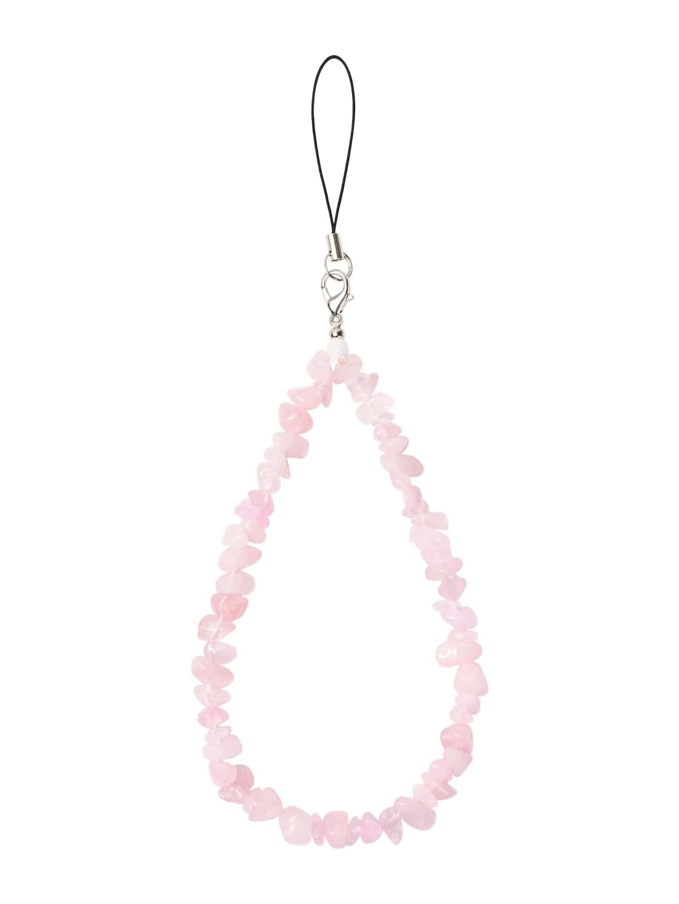 1pc Pink Synthetic Crystal Beaded Chain For Phone/phone Case/bracelet/key Chain - Pink - View 1