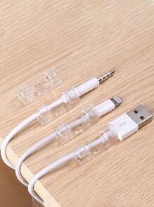 20pcs No-Drill Transparent Cable Clips, Desk Cable Management Tool, Adhesive Plastic Cable Holder, Wire Organizer For Network Cables - Multicolor - View 2