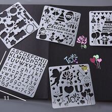 5 piezas blanco Plantilla de dibujo Modelo para explosión Caja DIY cuadrado hecho a mano álbum Álbum de recortes Decoración , regalo sorpresa Caja tema con con encaje & Regla - Blanco - Ver 5