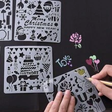 5 piezas blanco Plantilla de dibujo Modelo para explosión Caja DIY cuadrado hecho a mano álbum Álbum de recortes Decoración , regalo sorpresa Caja tema con con encaje & Regla - Blanco - Ver 2