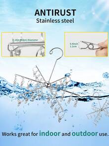 24 Clips Foldable Telescopic Umbrella Shaped Hanging Clothes Drying Rack - Silver - View 3