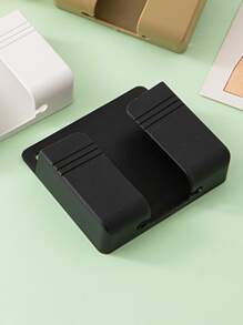 1入組塑膠書桌手機充電支架和壁掛式遠程支架帶膠黏劑和數據線整理器 - 黑色 - 查看 2