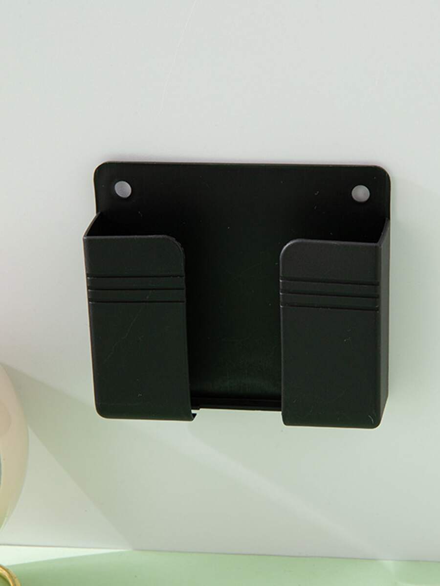 1入組塑膠書桌手機充電支架和壁掛式遠程支架帶膠黏劑和數據線整理器 - 黑色 - 查看 1