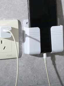 1入組塑膠書桌手機充電支架和壁掛式遠程支架帶膠黏劑和數據線整理器 - 黑色 - 查看 3