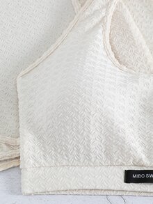 Bañador bikini unicolor con cover up - Beis - Ver 2