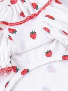 Dễ thương Mẫu Dâu tây Thú cưng Áo thun , Thoáng khí Dệt kim Mùa hè Quần áo cho chó Đối với Chó nhỏ - trắng - Xem 5