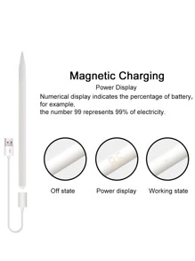 Stylus Pen For A Pple IPad, 2 In 1 Wireless Charging And Magnetic Design Charging Cable, Palm Rejection And Tilt Sensitive, Compatible With IPad 6/7/8, IPad Pro 11/12.9 In, IPad Mini 6, IPad Air 3/4/5