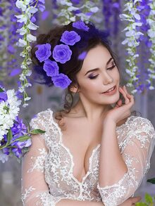 20 bông hoa hồng nhân tạo thân dài, hoa hồng giả, hoa hồng nhân tạo bó hoa cưới, trang trí nhà cửa, bàn tiệc mừng em bé tự làm, trang trí nhà cửa - Màu tím - Xem 7