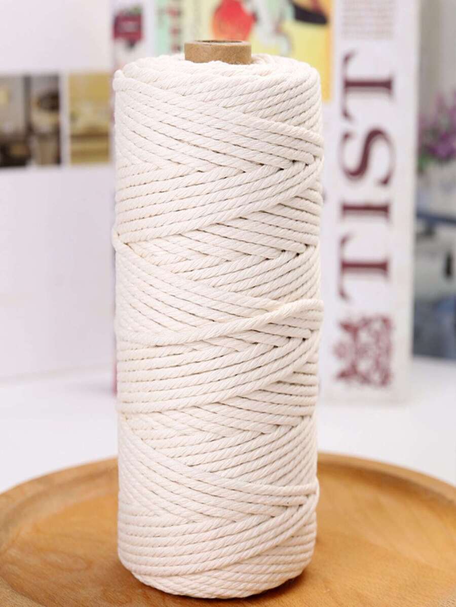 1卷波西米亞風格3MM100m白色繩索掛飾,標籤和裝飾用品 - 白色 - 查看 1