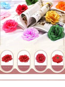 20 朵长茎人造玫瑰花 玫瑰花 人造玫瑰花束 婚礼派对家居装饰 DIY 婴儿洗礼中心装饰 桌子家居装饰 - 彩色 - 查看 3