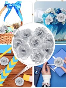 20 朵长茎人造玫瑰花 玫瑰花 人造玫瑰花束 婚礼派对家居装饰 DIY 婴儿洗礼中心装饰 桌子家居装饰 - 灰色 - 查看 4