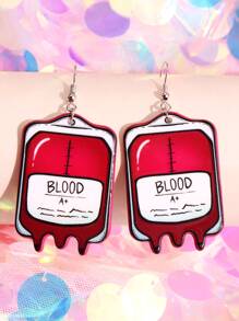 1 đôi Acrylic Hoạt hình Máu Cái túi Dangle Hoa tai Đối với phụ nữ - Nhiều màu - Xem 1