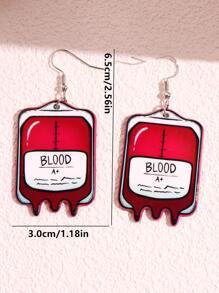 1 đôi Acrylic Hoạt hình Máu Cái túi Dangle Hoa tai Đối với phụ nữ - Nhiều màu - Xem 3