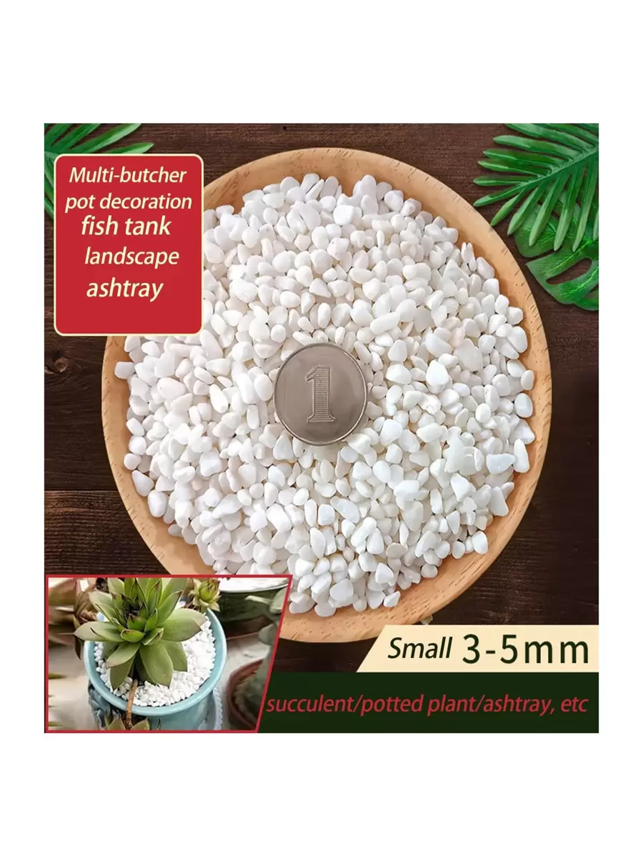Natural Colored Flower Stone And White Pebble For Potting And Landscaping Decoration In Garden And Pathways - White - View 1