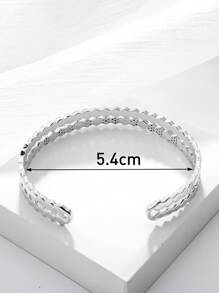 Copper Cubic Zirconia Geometric Rhombus Bracelet - Silver - View 5