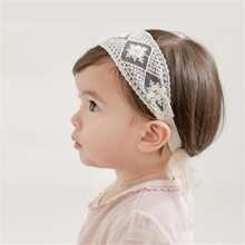 Baby Plaid Pattern Hair Band For Daily Life - Beige - View 1