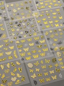 12 tờ Đen Vàng Màu sắc Loại bướm Miếng dán móng tay Móng tay Nước Chuyển nhượng Hình dán Đề can Mùa hè Hình dán nghệ thuật móng tay Phụ kiện Thiết kế - Nhiều màu - Xem 4