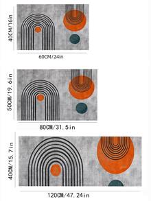 北歐風廚房入口地墊條廚房吸水地墊家庭圖案客廳地毯現代幾何防滑門墊 - 彩色 - 查看 3