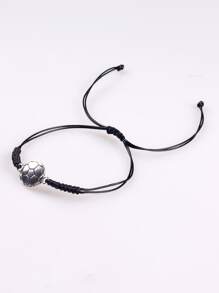 2 Miếng Hợp kim Bóng đá quyến rũ Dây bện Vòng tay Cho nam giới - Màu Bạc Cổ - Xem 3