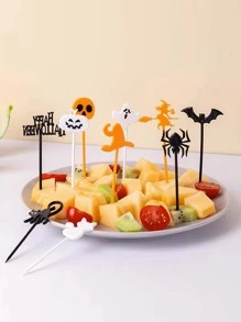 10pcs Plastic Toothpick Cake Fruit Stick, Random Color, Party Cupcake Decoration,Kitchen,Christmas Gift - Multicolor - View 6