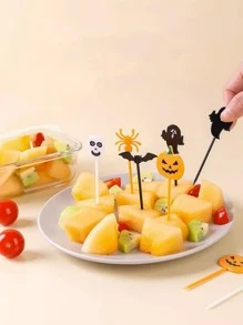 10pcs Plastic Toothpick Cake Fruit Stick, Random Color, Party Cupcake Decoration,Kitchen,Christmas Gift - Multicolor - View 5