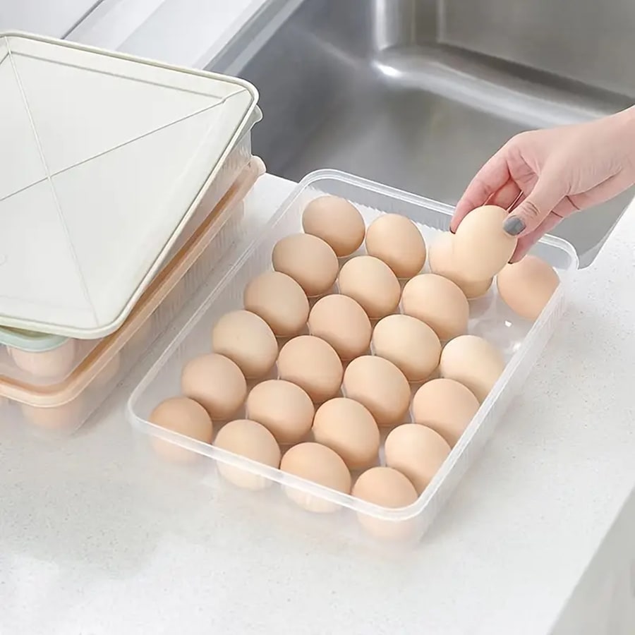 Boîte De Stockage Oeufs - Plateau Réfrigérateur Transparent Plastique - Neuf
