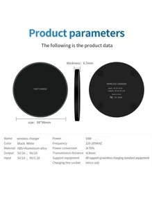 Bộ sạc không dây 10W có đèn thở - màu đen - Xem 9