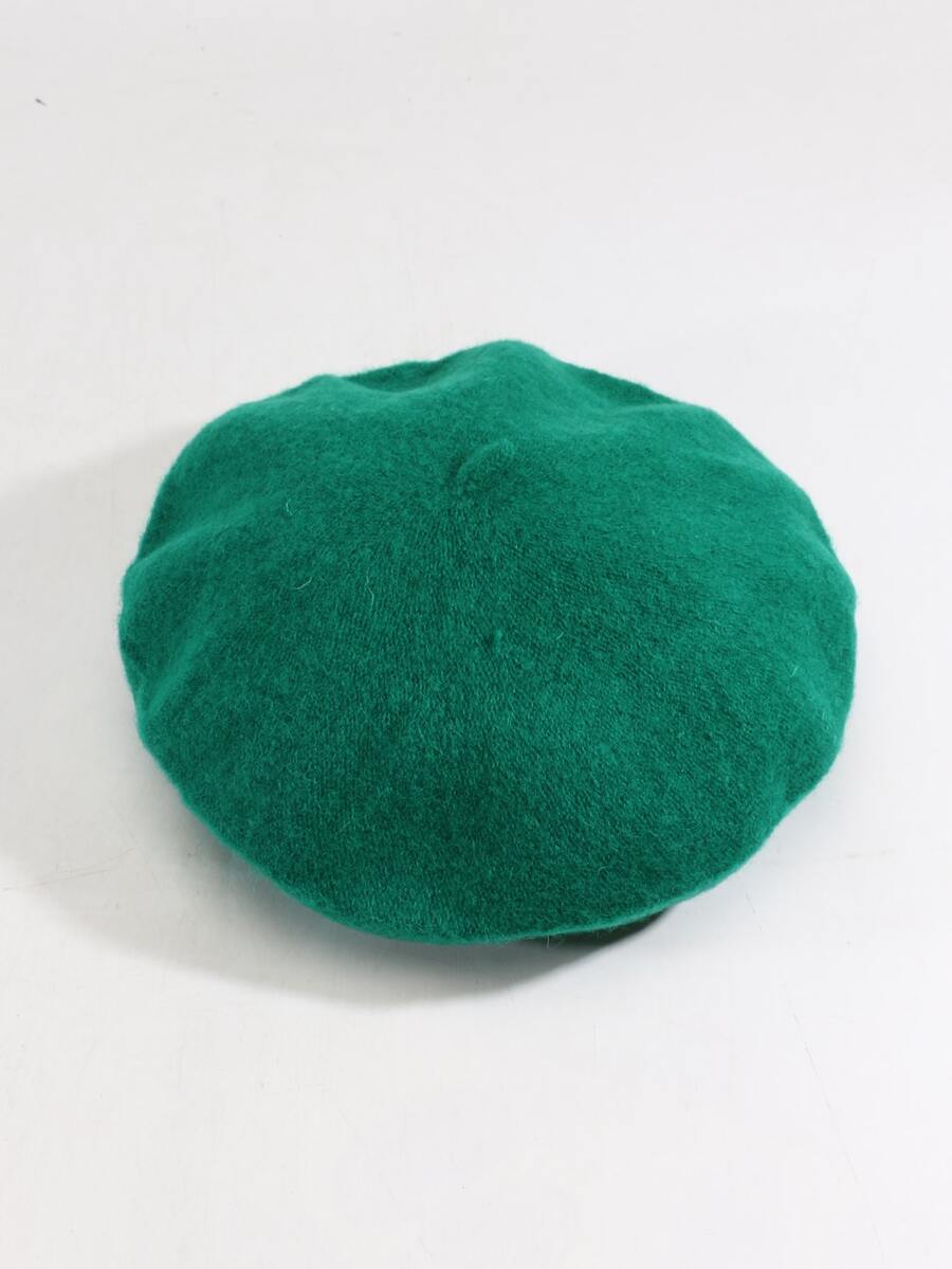 1 Miếng Của phụ nữ Màu thuần Mũ nồi Mũ , Đơn giản Thanh lịch Vintage Họa sĩ Mũ Cho mùa xuân Và Mùa thu - Màu xanh lá cây đậm - Xem 1