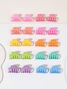 20 cái Dễ thương Màu Cầu Vồng Mờ Móng vuốt tóc Clip Đối với Nhỏ bé Số lượng Của Tóc - Nhiều màu - Xem 2