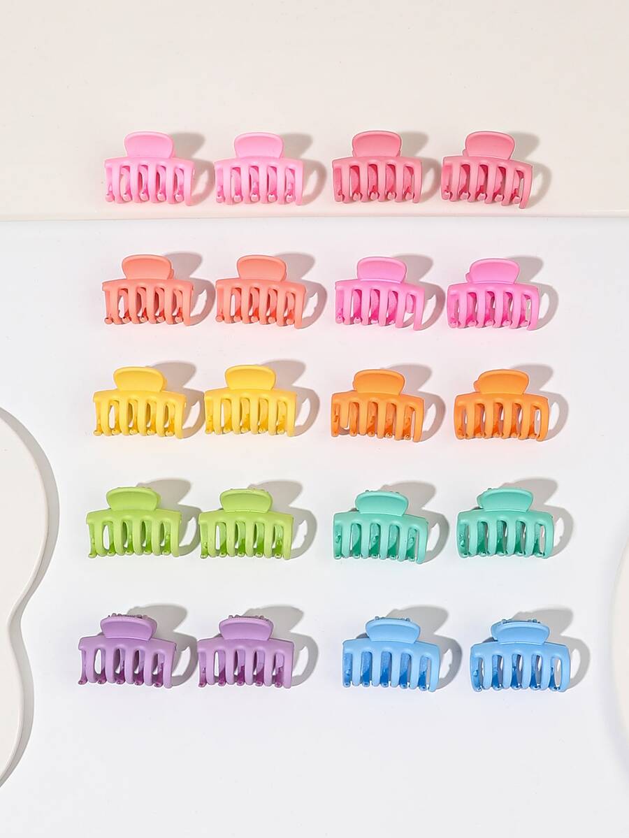 20 cái Dễ thương Màu Cầu Vồng Mờ Móng vuốt tóc Clip Đối với Nhỏ bé Số lượng Của Tóc