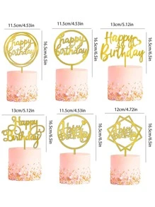 1 Miếng Slogan Đồ trang trí Acrylic Trang trí bánh - Vàng - Xem 6