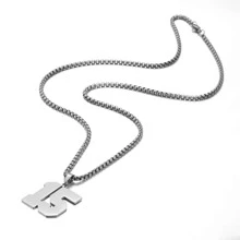 1入組數字15項鍊適用於個性化數字鏈條適合男士不銹鋼運動數字吊墜適用於男孩棒球籃球足球排球足球壘球團隊首飾類禮物,鏈條長款 - 銀色 - 查看 2