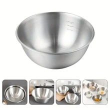 Stainless Steel Mixing Bowl, Salad Bowl, Kitchen Bowl, Multifunctional Mixing Bowl, Dough Bowl, Stackable, Reusable, Suitable For Cooking And Food Storage, Easy To Clean Thick Multi-Purpose Restaurant, Refrigerator Safe And Rust Resistant School Supplies,Back To School - Silver - View 1