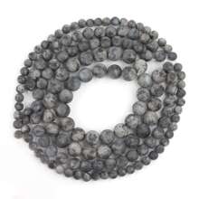 1 Strand Matte Labradorite Stone Beads for Jewelry Making DIY Pretty Gift bracelet Necklace - Dark Grey - View 2