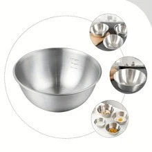 Stainless Steel Mixing Bowl, Salad Bowl, Kitchen Bowl, Multifunctional Mixing Bowl, Dough Bowl, Stackable, Reusable, Suitable For Cooking And Food Storage, Easy To Clean Thick Multi-Purpose Restaurant, Refrigerator Safe And Rust Resistant School Supplies,Back To School - Silver - View 2
