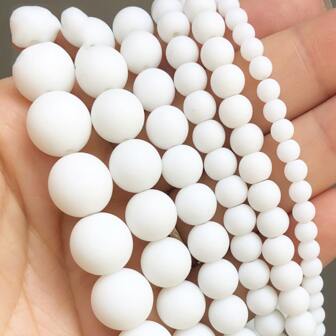 1 Strand Matte White Onyx Stone Beads for Jewelry Making DIY Pretty Gift bracelet Necklace