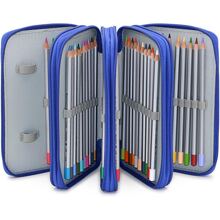1 Estuche grande para lápices, 72 agujeros, 4 capas de gran capacidad, adecuado para bolígrafos de acuarela, marcadores, pinceles, bolígrafos de gel, caja de almacenamiento de papelería, regalo de papelería de regreso a la escuela para estudiantes, estuche para lápices, mochila escolar