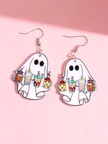 1 đôi Dễ thương Halloween Creative Con ma & Hình quả bí ngô Hoa tai Đối với phụ nữ Như Quà tặng ngày lễ - Nhiều màu - Xem 2