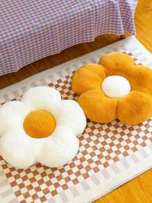 WHICHLIFE 1pc White Sunflower Shaped Cushion Pillow For Sofa - White - View 6