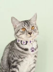 Dây chuyền mặt dây chuyền hình trái tim tinh tế dành cho thú cưng, kèm phụ kiện cho mèo và chó nhỏ, thích hợp đeo trong nhà và ngoài trời quanh năm. - Màu tím - Xem 4