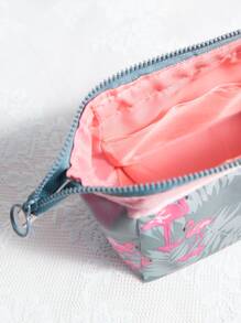 1pc Polyester Travel Toiletry Bag, Modern Flamingo Pattern Portable Makeup Organizer For Travel,Boho Vibes - Multicolor - View 8