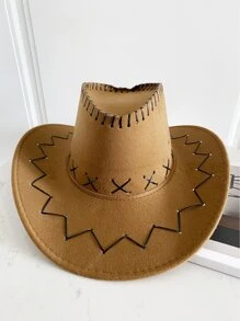 1 件男女通用户外美国牛仔帽，防紫外线夏季旅行太阳帽，舞台表演头饰 - 銅色 - 查看 4