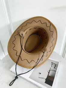 1 件男女通用户外美国牛仔帽，防紫外线夏季旅行太阳帽，舞台表演头饰 - 銅色 - 查看 6