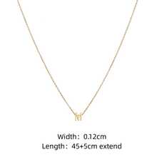 極簡最初項鍊女士不銹鋼扣環鏈條樣式項鍊適合女士首飾類禮品 - 金色 - 查看 3