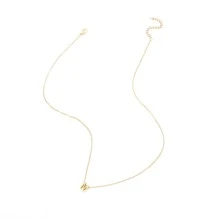 極簡最初項鍊女士不銹鋼扣環鏈條樣式項鍊適合女士首飾類禮品 - 金色 - 查看 4