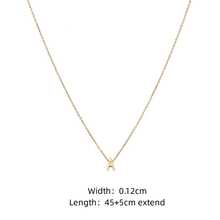 極簡最初項鍊女士不銹鋼扣環鏈條樣式項鍊適合女士首飾類禮品 - 金色 - 查看 2