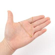 極簡最初項鍊女士不銹鋼扣環鏈條樣式項鍊適合女士首飾類禮品 - 金色 - 查看 5