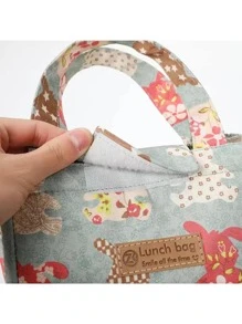 1 pezzo Sacco di pranzo isolato , portabile tessuto termico Borsa porta pranzo , adatto per esterno picnic - Blu - Visualizzare 7