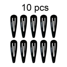 10入組黑色水滴造型髮夾,防滑基本款髮爪,夾,BB夾,豌豆夾,合適的適用於固定頭髮,製作髮型和頭飾 - 黑色 - 查看 2